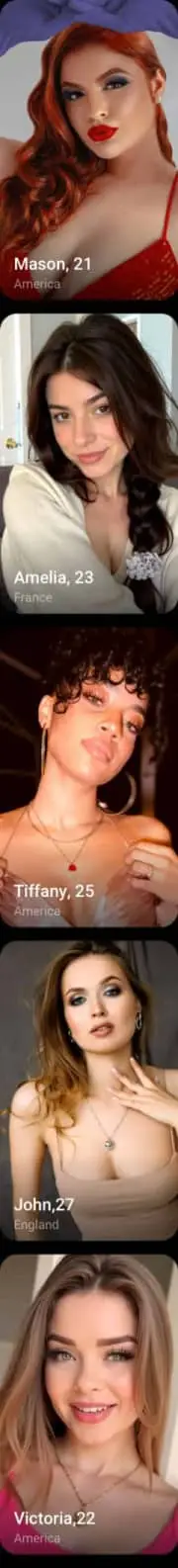 A group of users with profile pictures displayed on the fachat 1v1 chat app interface.